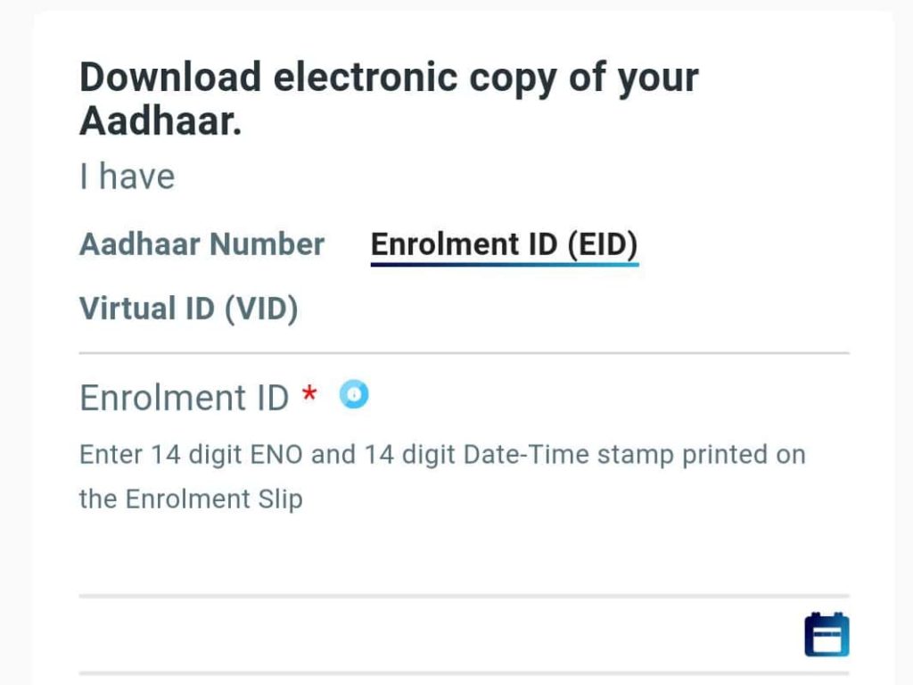 Electronic copy of aadhar card 