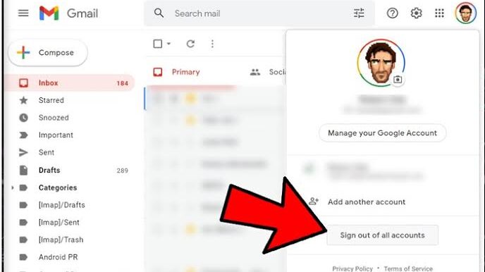 Mobile par gmail logout kaise kare